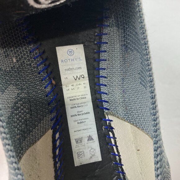 Rothys Ballet Flat Shoes Womens Sz 9 Gray Camo Slip On Comfort Designer Shoes - Picture 8 of 9